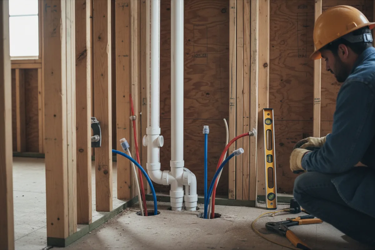 Drain and supply rough-in during Leak Detection in Ava